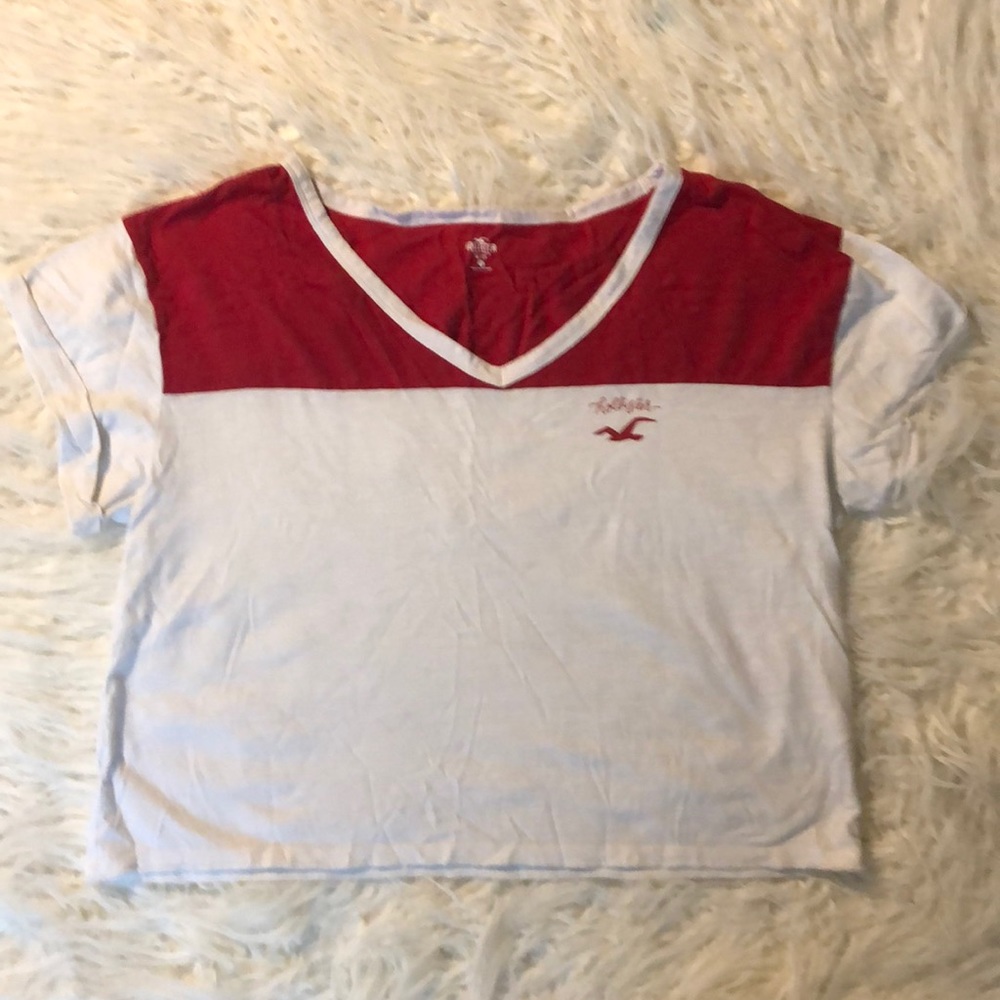 Red and white Hollister shirt!!